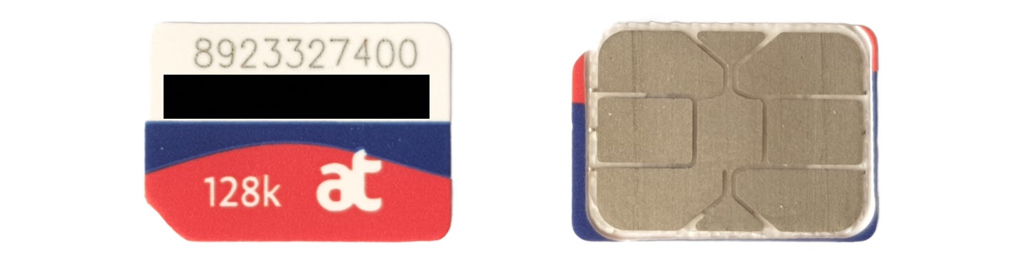 The AT USIM has blue and red colours at the bottom half like the AirtelTigo USIM but has different contacts at the back.